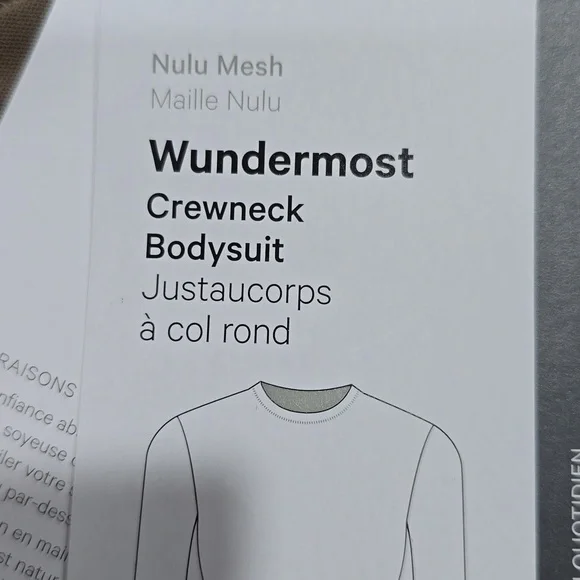 NWT Lululemon Wundermost Nulu Mesh Long-Sleeve Crewneck Bodysuit Taupetastic - Picture 8 of 9